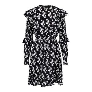 Anine Bing star print ruffle Cleo silk dress